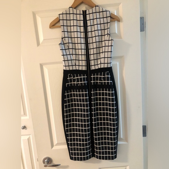 Judith & Charles- size 0 .  Stunning black & white window pane dress . - Picture 2 of 8